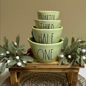 Rae Dunn VHTF mint green mixing cups
